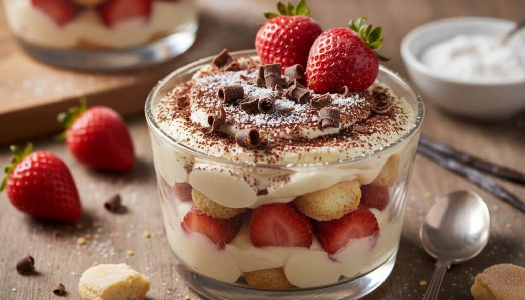 Fragole e mascarpone in coppetta, il dessert senza cottura pronto in 15 minuti