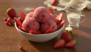 Gelato alle fragole fatto in casa senza gelatiera: cremoso con 3 ingredienti di stagione