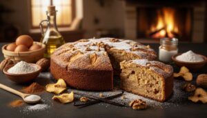 Torta di mele noci e grano saraceno