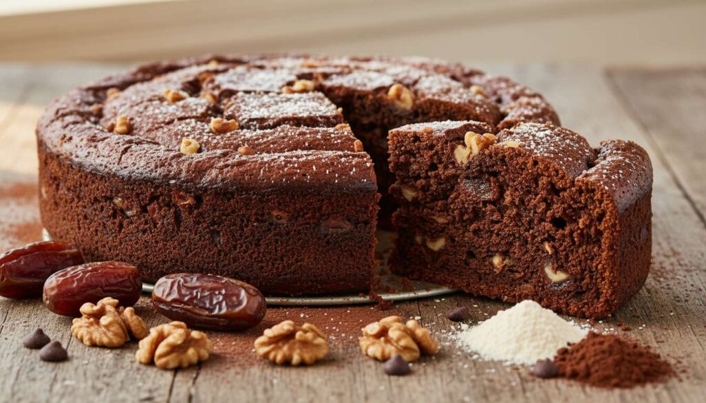 Torta cioccolato datteri e noci senza zucchero