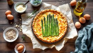 Torta salata agli asparagi e scamorza, il pranzo del 25 aprile pronto in 45 minuti