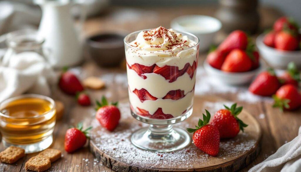 Tiramisù alle fragole in bicchiere, senza uova crude e pronto in 20 minuti